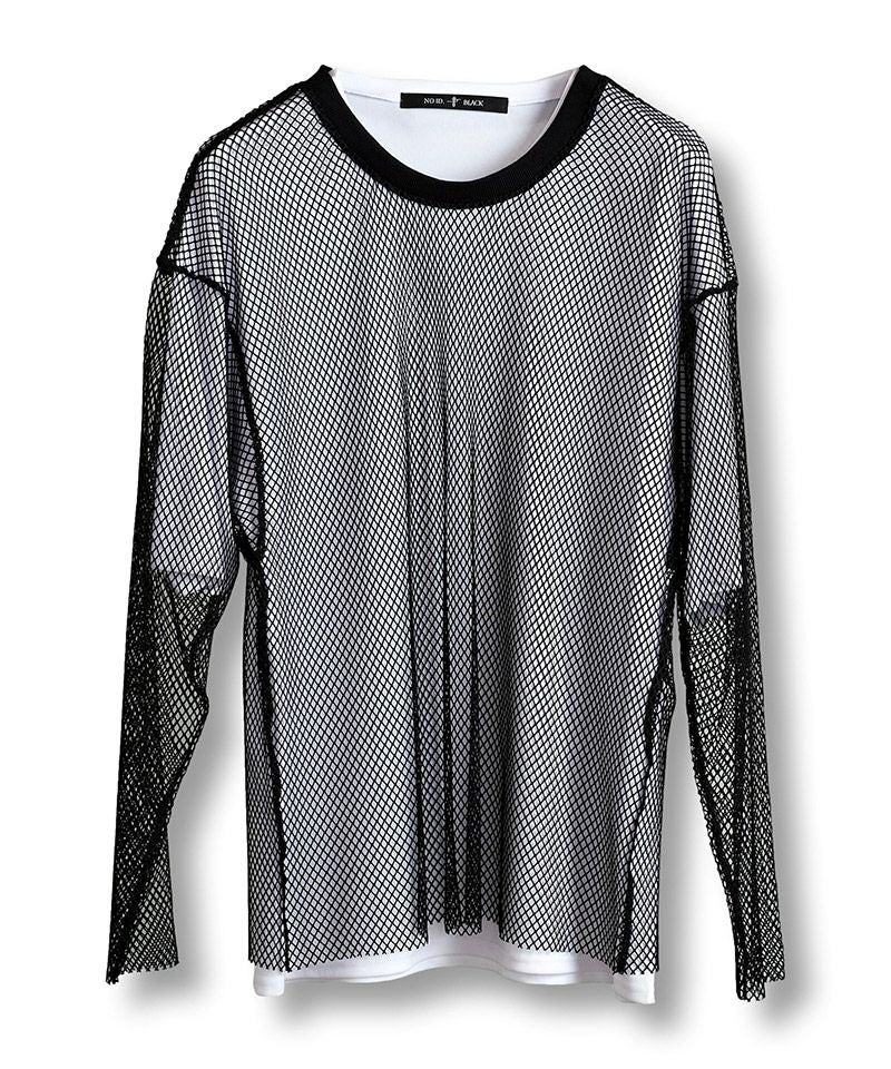 70%OFF【NO ID.(ノーアイディー)】ﾚｲﾔｰﾄﾞﾒｯｼｭﾛﾝT カットソー(455006