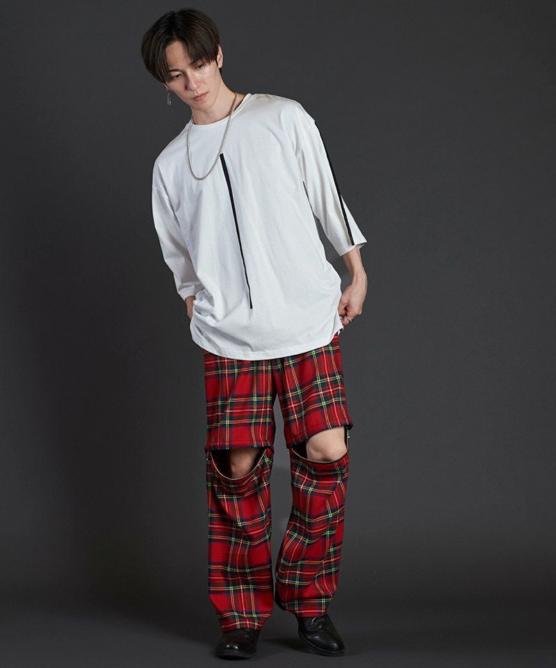 60%OFF【NO ID.(ノーアイディー)】ｾﾊﾟﾚｰﾄZIPﾜｲﾄﾞﾄﾗｳｻﾞｰｽﾞ パンツ