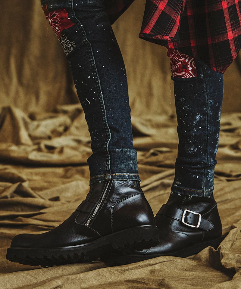 50%OFF【NO ID.(ノーアイディー)】ｻｲﾄﾞZIPｼｮｰﾄｴﾝｼﾞﾆｱﾌﾞｰﾂ(855208-820F