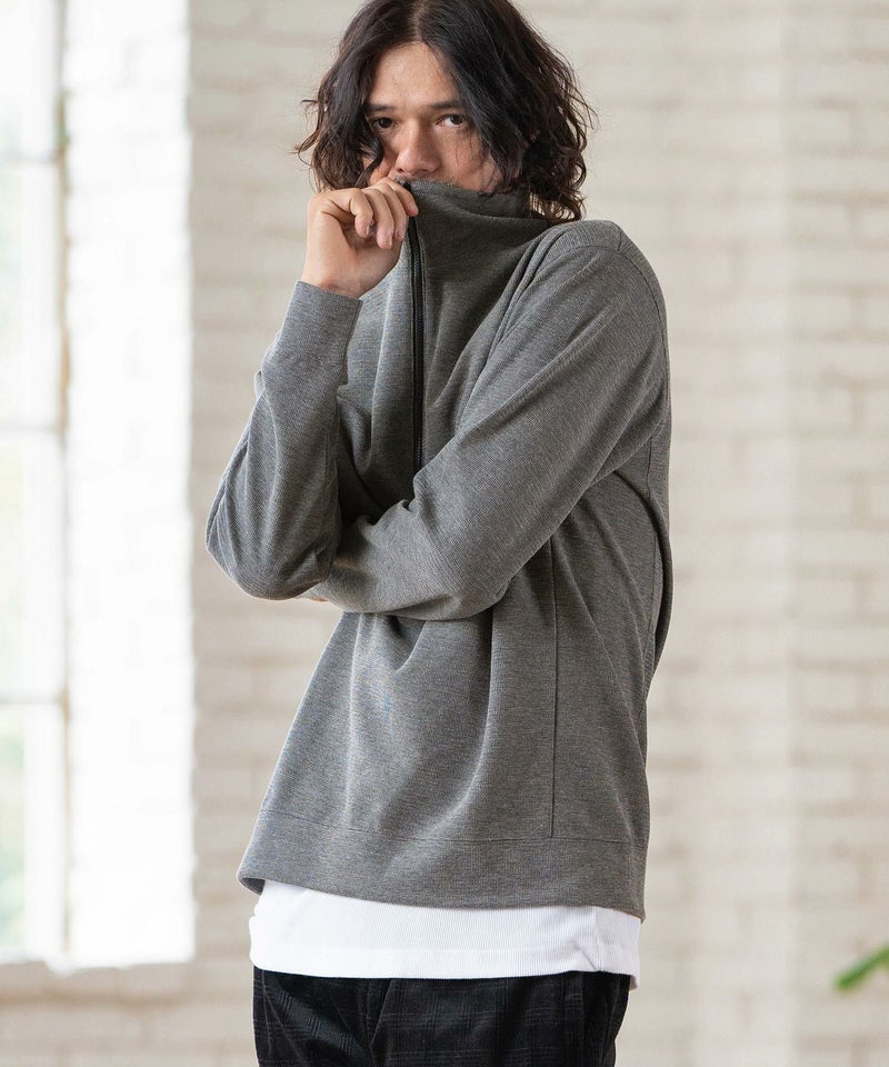 50%OFF【CAMBIO(カンビオ)】サーフニットハイネックハーフZIP 
