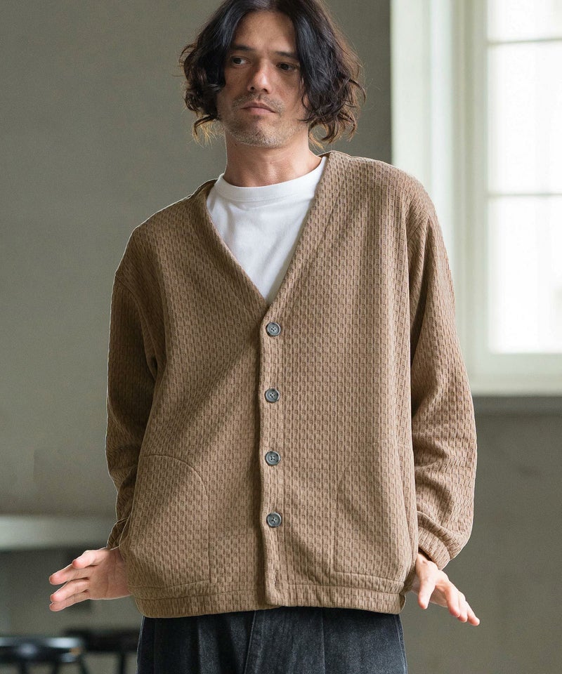 50%OFF【CAMBIO(カンビオ)】ベロアワッフルVカーディガン(CA04-45423 