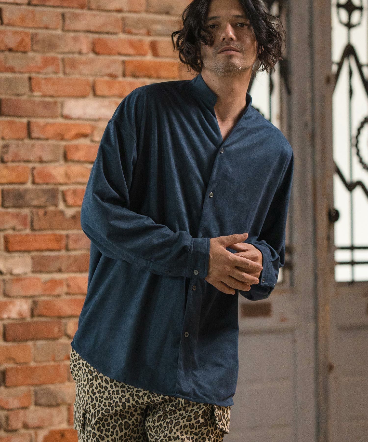 50%OFF【CAMBIO(カンビオ)】Synthetic Suede Leather Shirts スエード