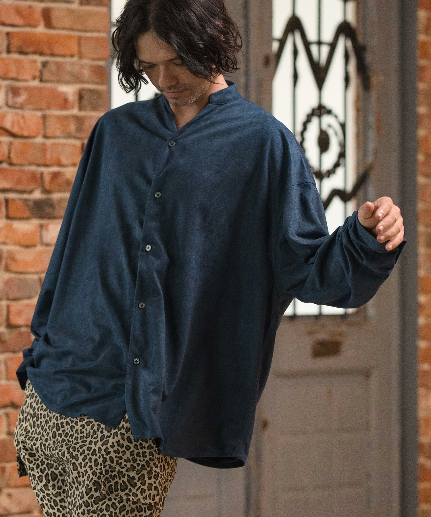 50%OFF【CAMBIO(カンビオ)】Synthetic Suede Leather Shirts スエード
