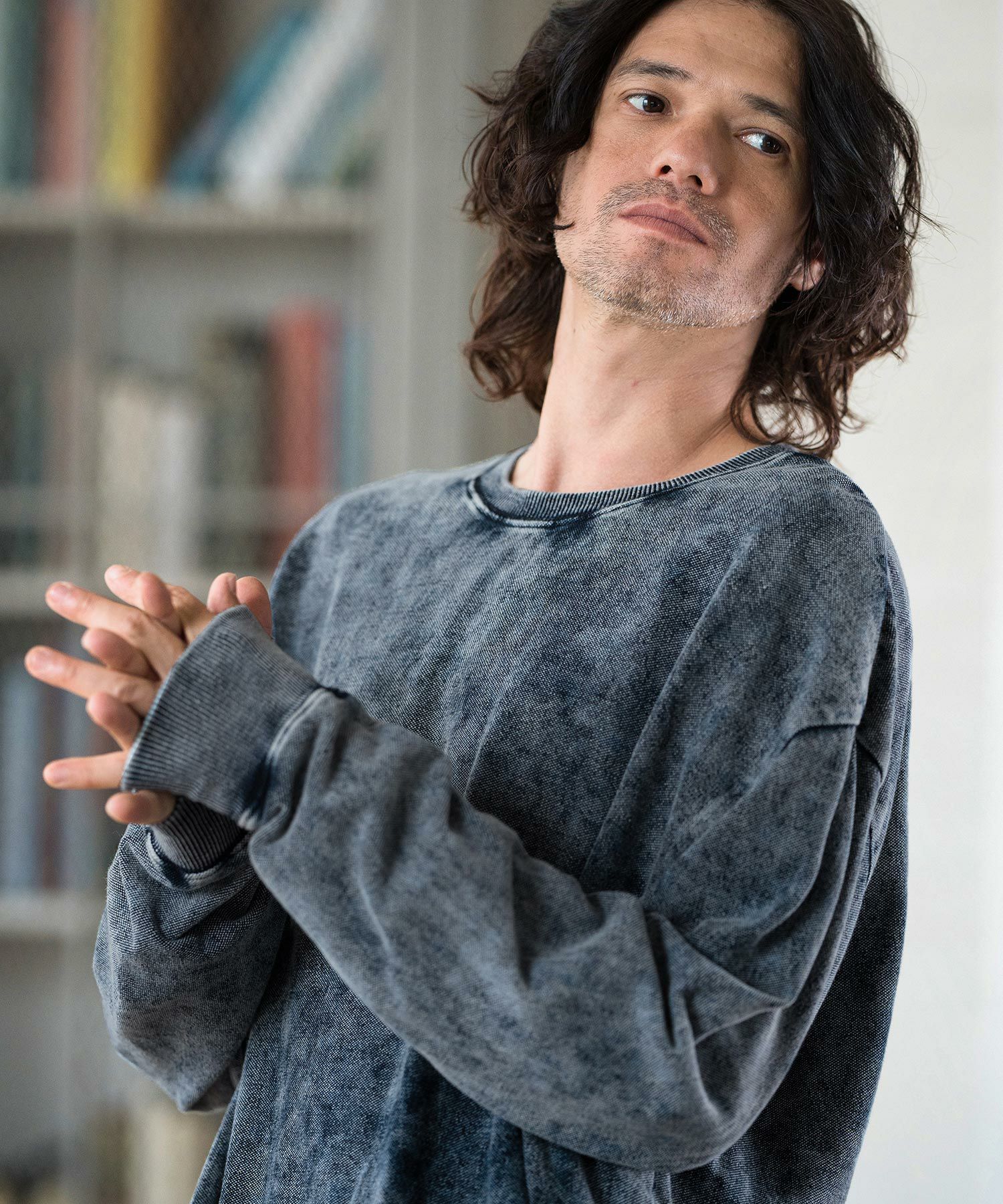 30%OFF【CAMBIO(カンビオ)】Vintage Like Indigo Bleach Waffle