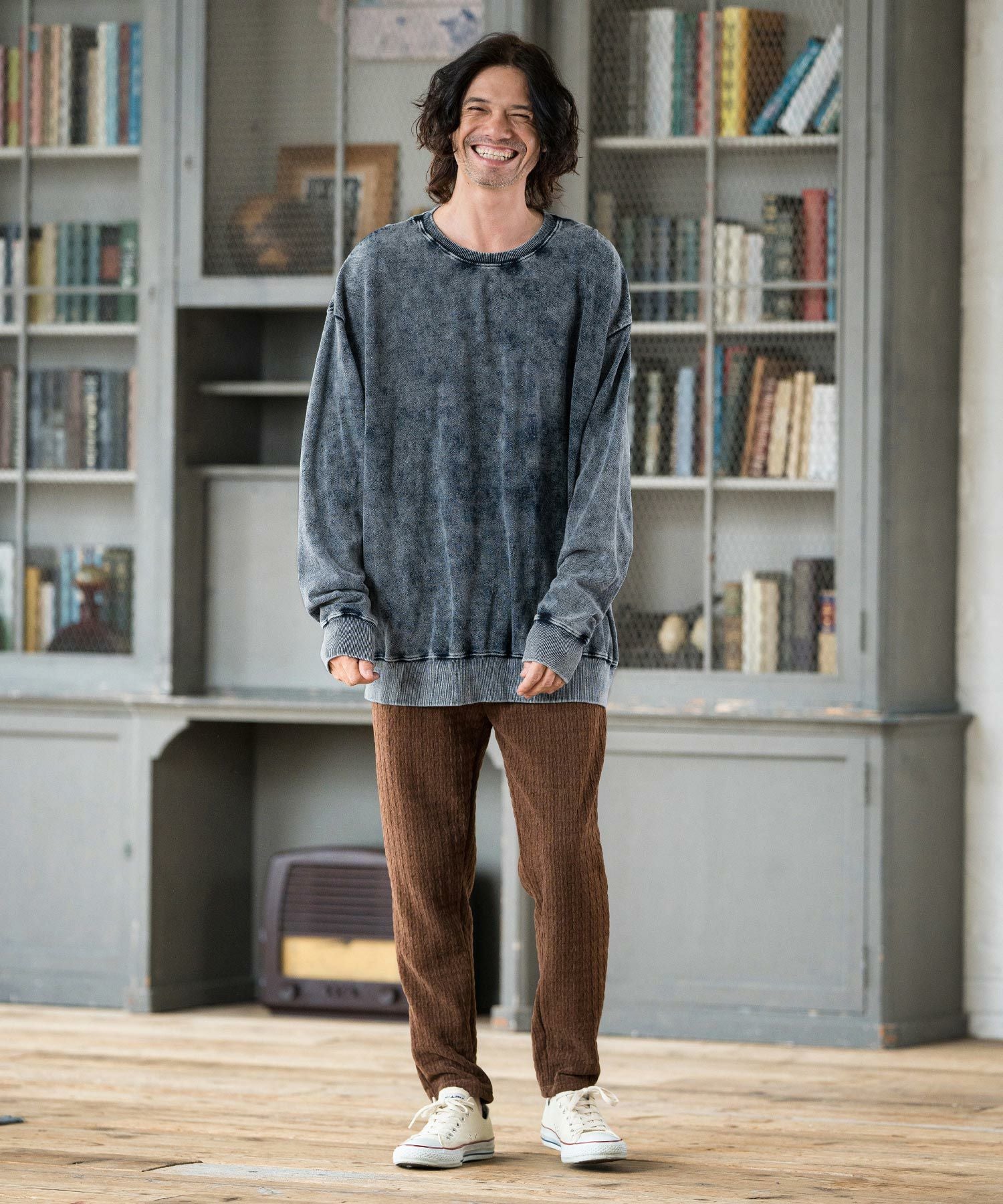 30%OFF【CAMBIO(カンビオ)】Vintage Like Indigo Bleach Waffle