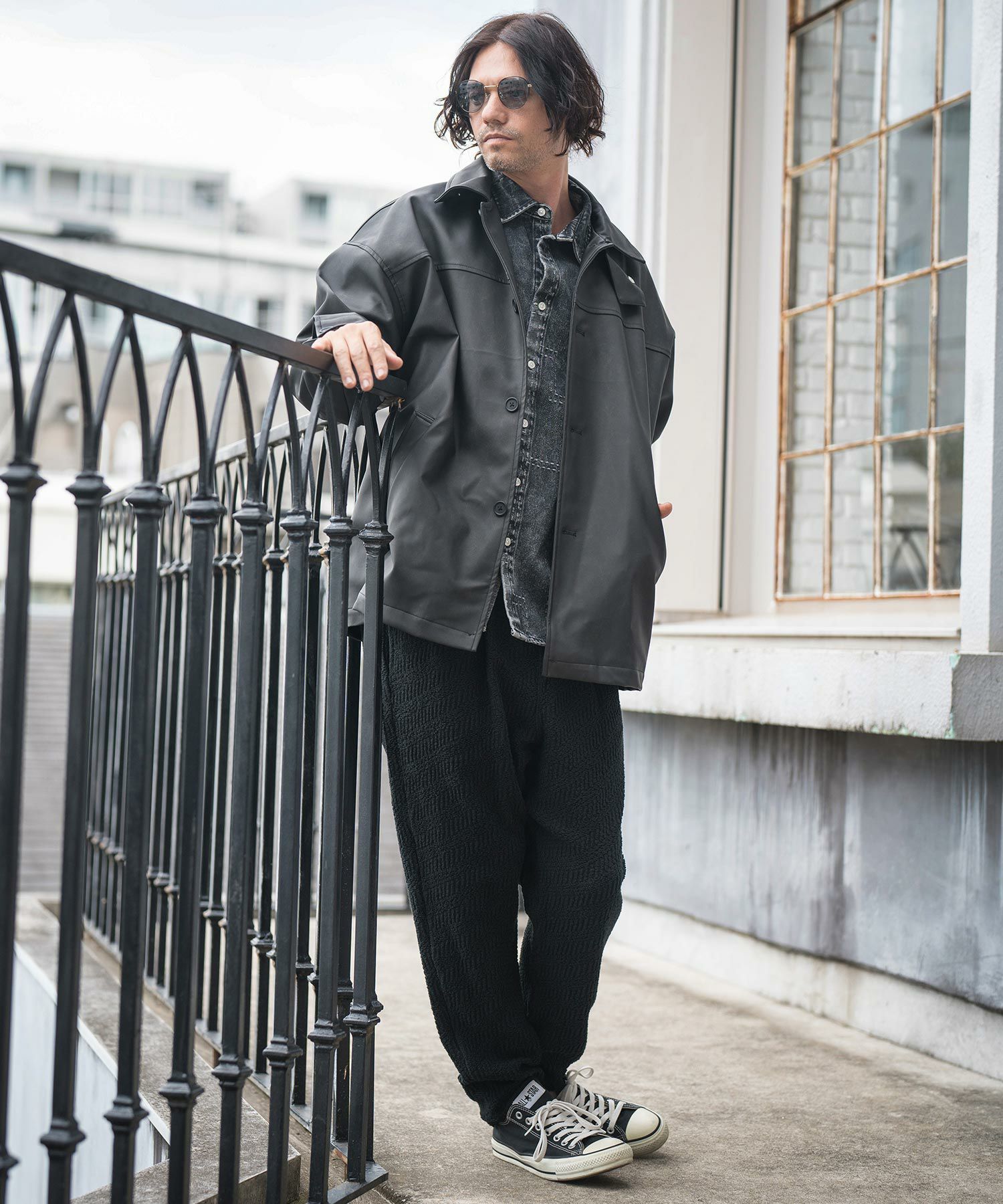 30%OFF【CAMBIO(カンビオ)】 Vintage Like Synthetic Leather Half