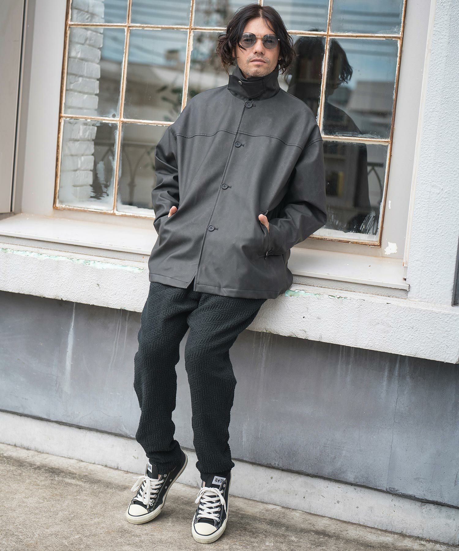 30%OFF【CAMBIO(カンビオ)】 Vintage Like Synthetic Leather Half