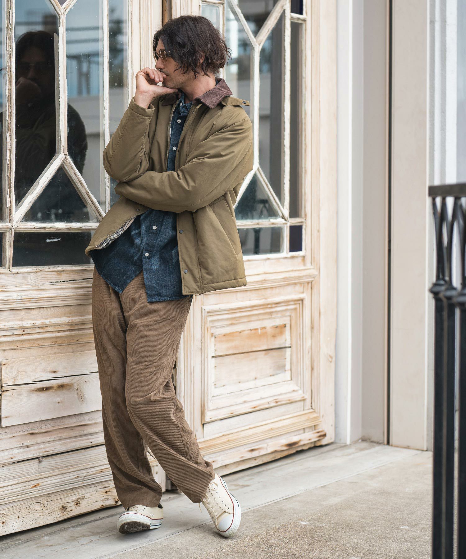 30%OFF【CAMBIO(カンビオ)】Wrinkled 10oz Cotton Denim Shirts デニム