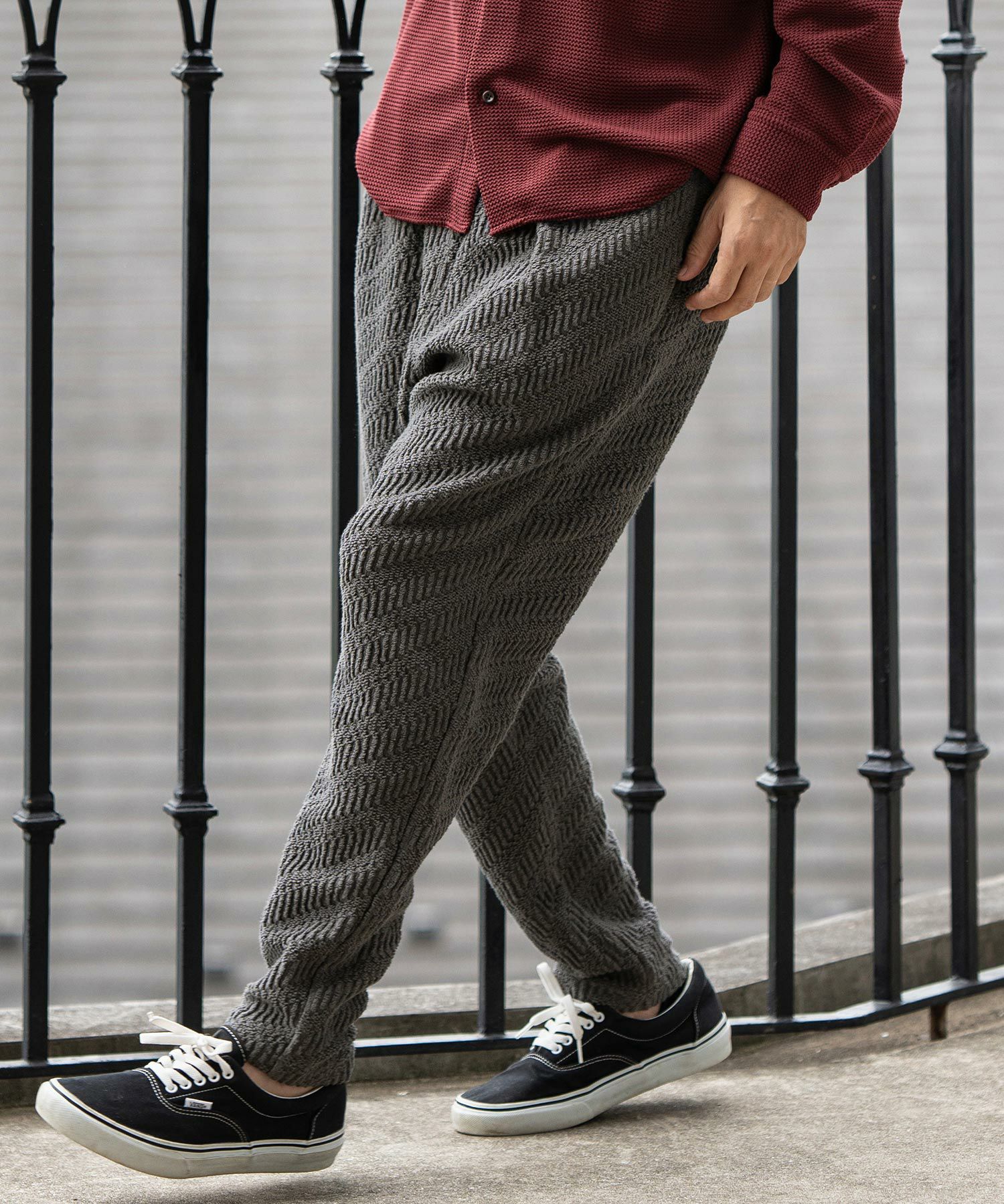 30%OFF【CAMBIO(カンビオ)】3D Knit Like Slim Pants サルエルジョガー