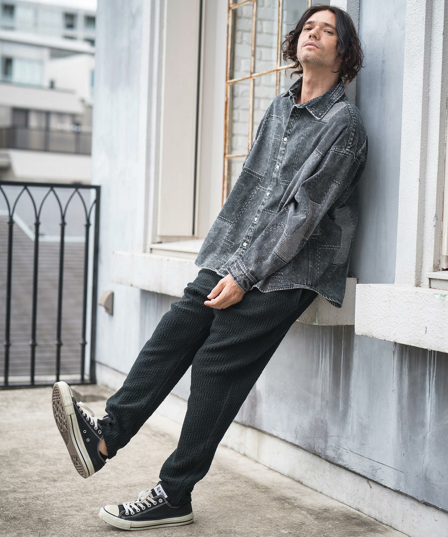 CAMBIO サルエルパンツ バルーン ワイドテーパード S デニム ジョガー CAMBIO(カンビオ)】Denim Like Drape Sarrouel Pants サルエルパンツ
