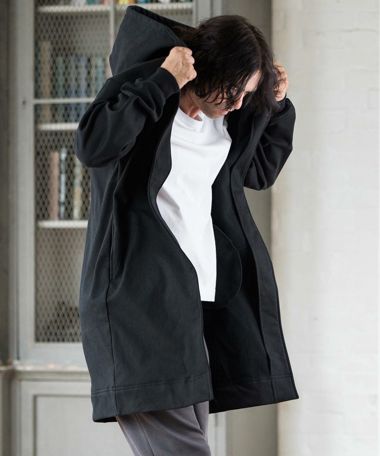 50%OFF【CAMBIO(カンビオ)】Fleece Bonding Denim Hooded Coat デニム