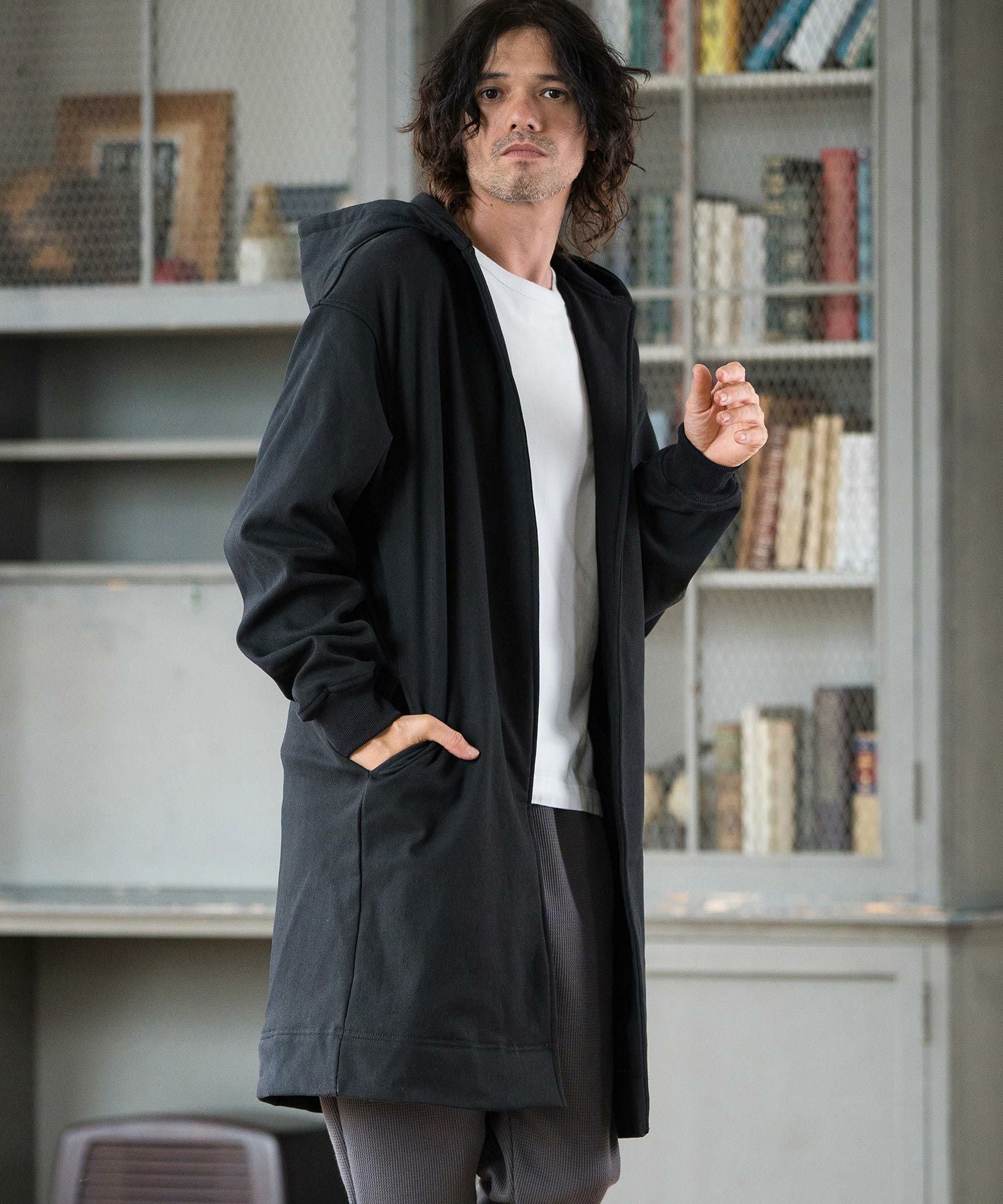 50%OFF【CAMBIO(カンビオ)】Fleece Bonding Denim Hooded Coat デニム