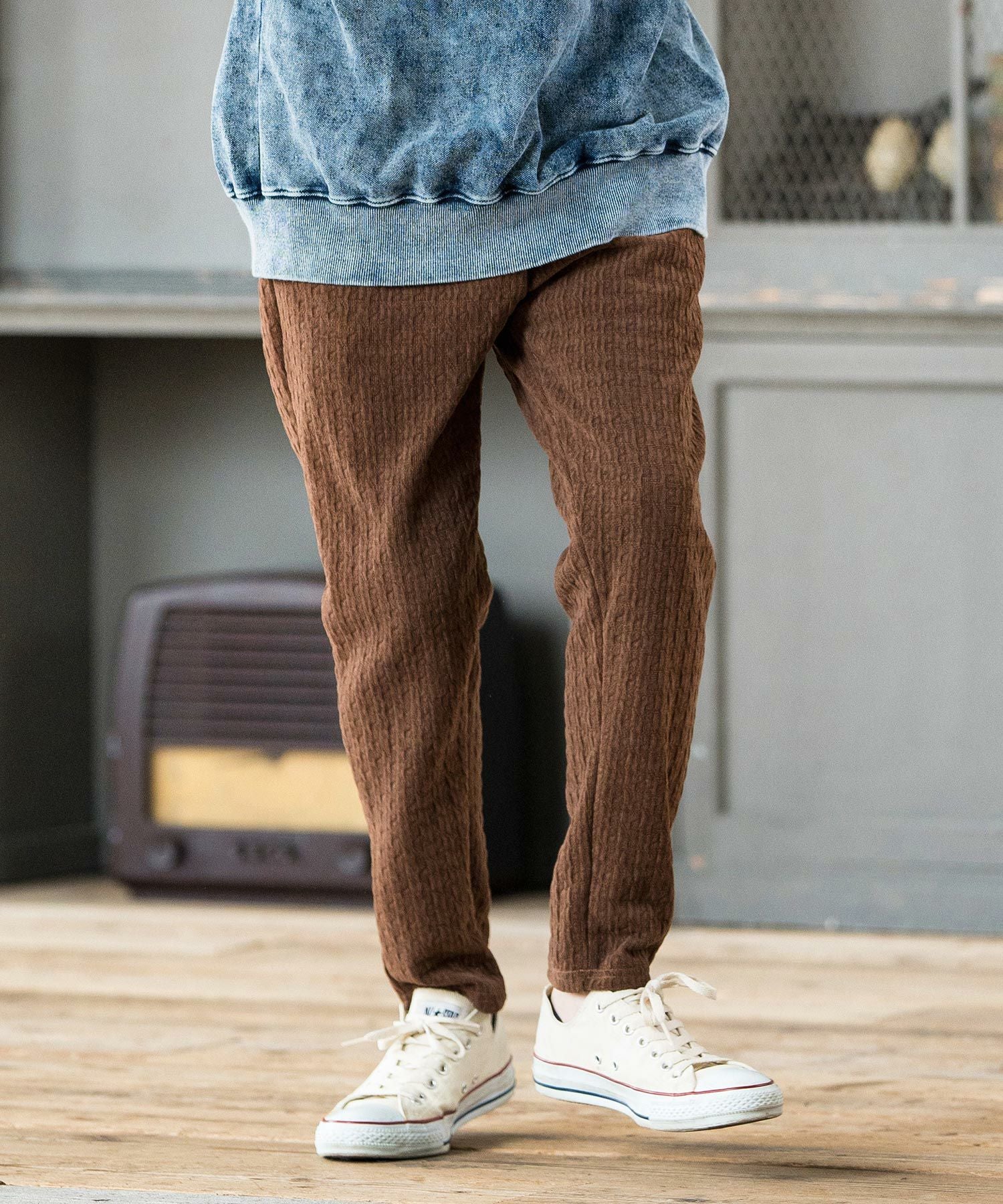 いくらパンツ 30%OFF【CAMBIO(カンビオ)】Geometric Cut Mole Pants カットモール
