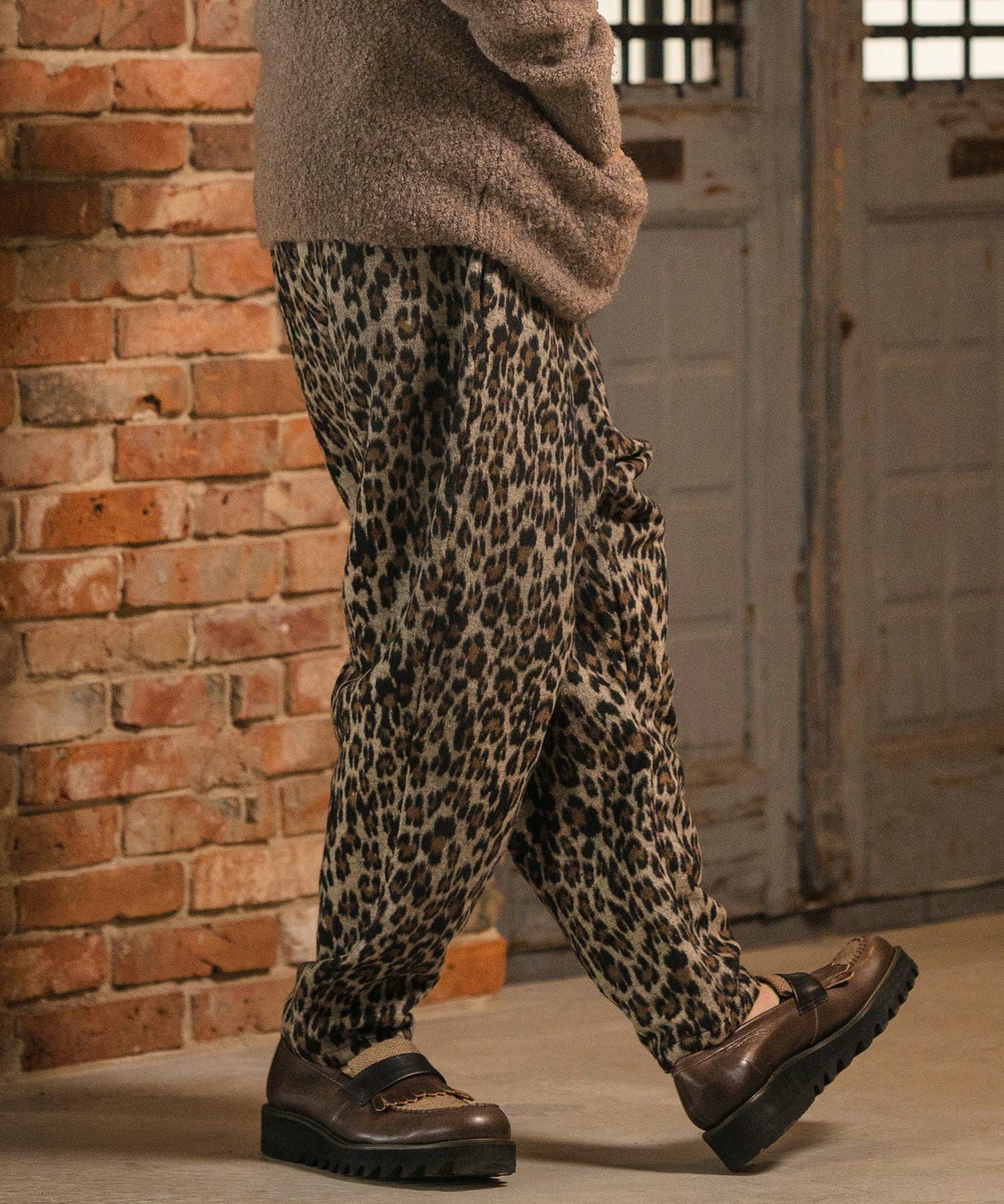 50%OFF【CAMBIO(カンビオ)】Leopard Melton Balloon Pants バルーン