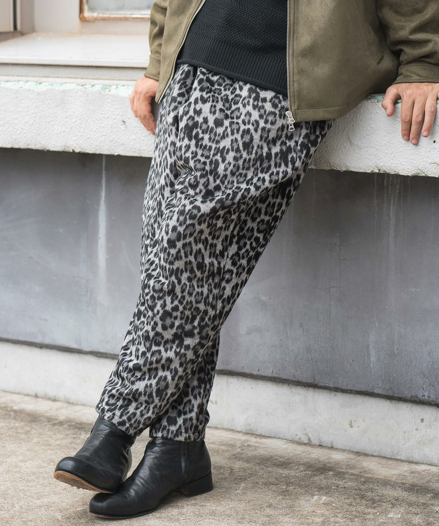 50%OFF【CAMBIO(カンビオ)】Leopard Melton Balloon Pants バルーン