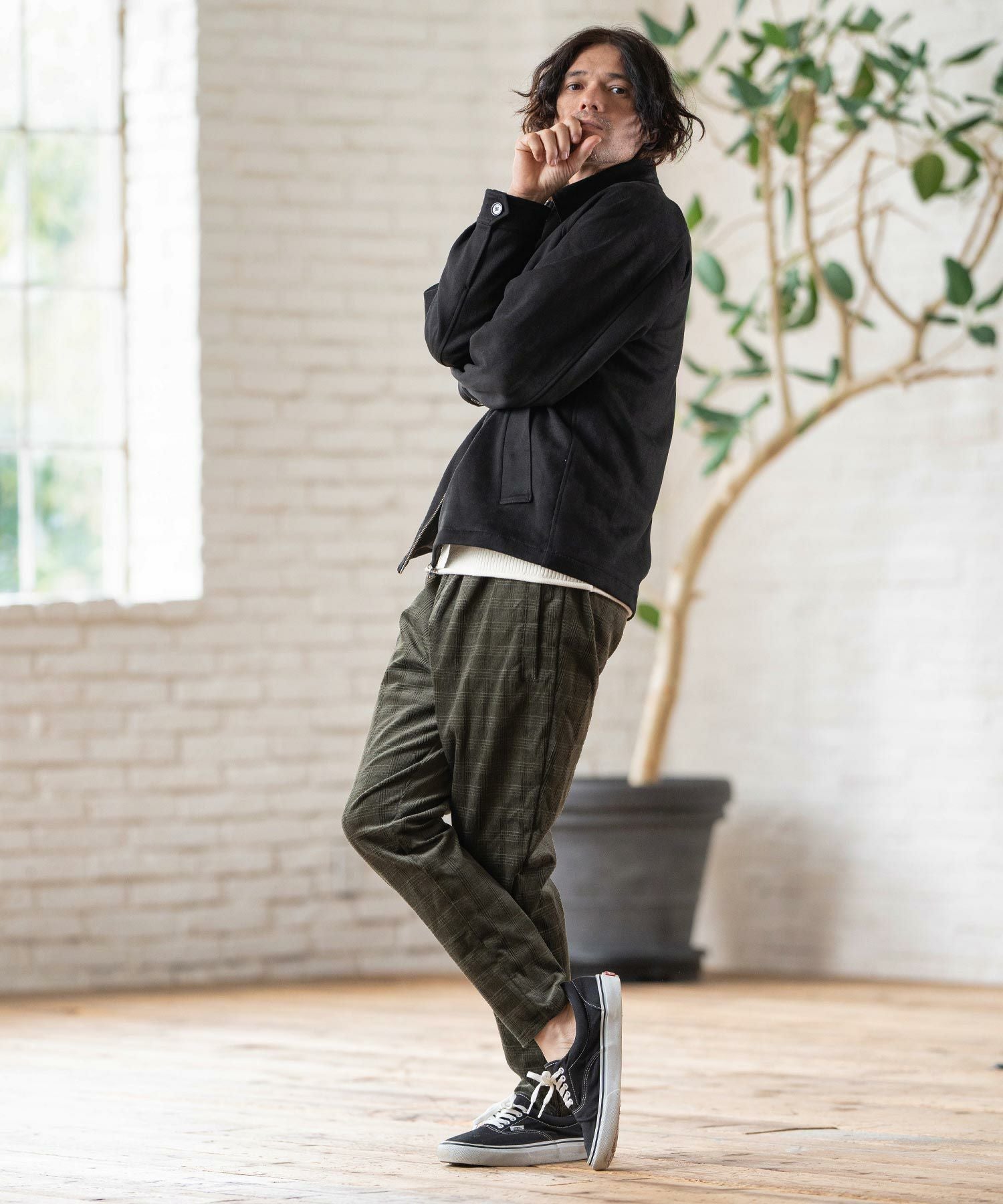 50%OFF【CAMBIO(カンビオ)】 Stretch Corduroy Check Pants