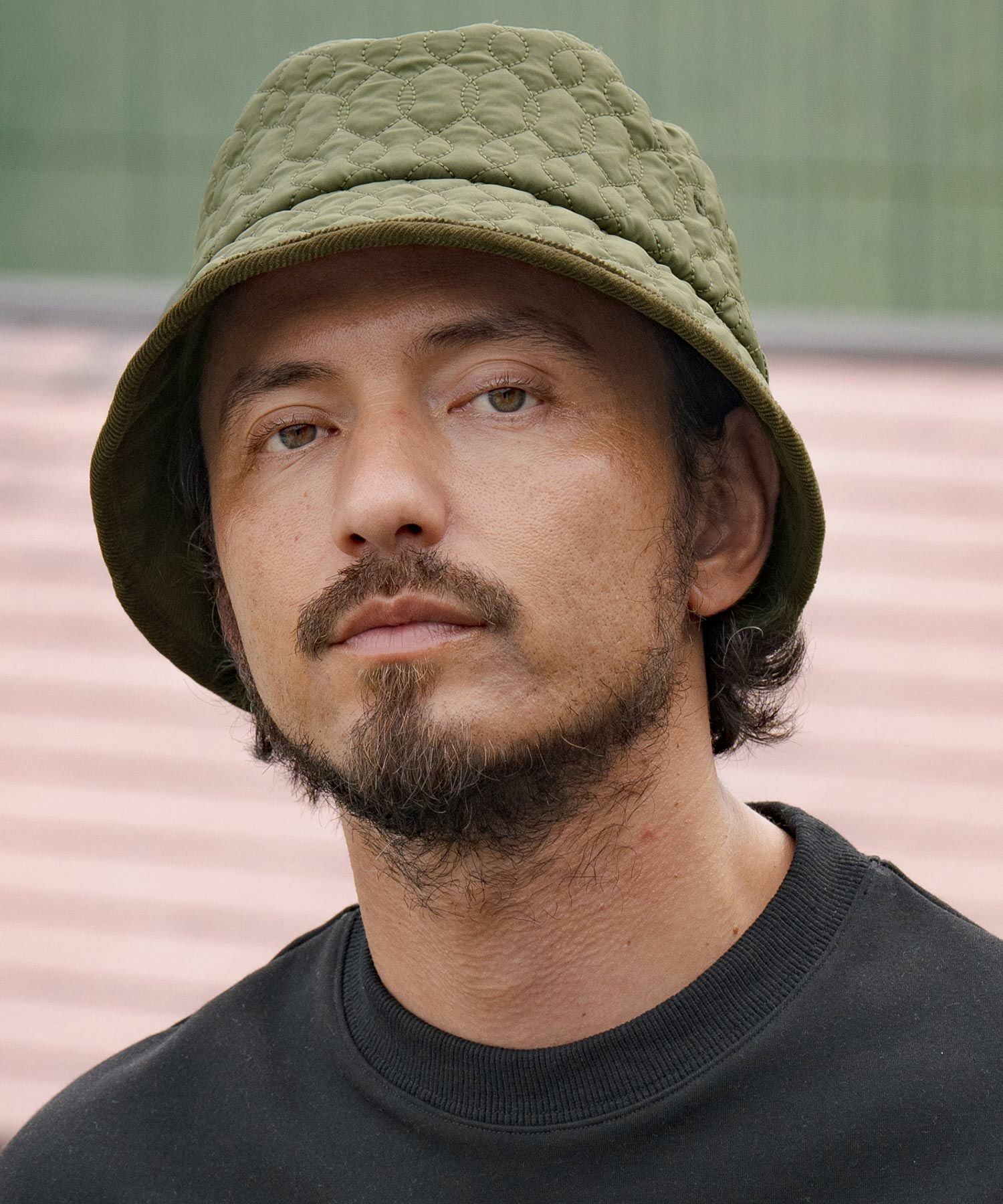 COMESANDGOES ブラウン バケットハット A.M.S. 帽子 ハット こま編み ペーパー バケットハット メンズ