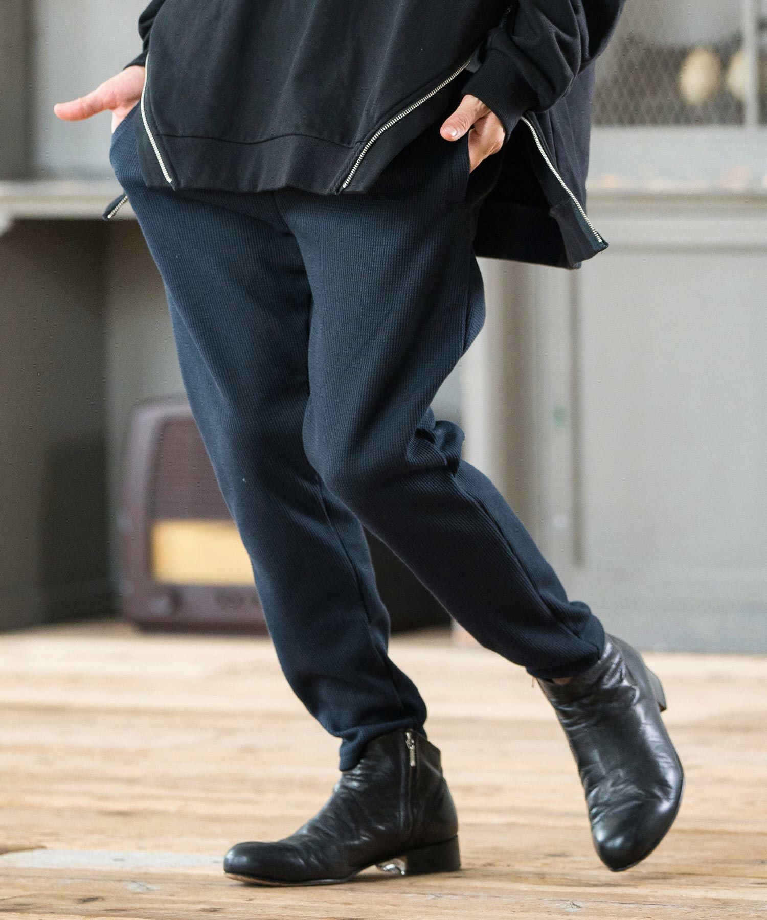 30%OFF【CAMBIO(カンビオ)】 Stretch Heavy Waffle Pants ワッフル