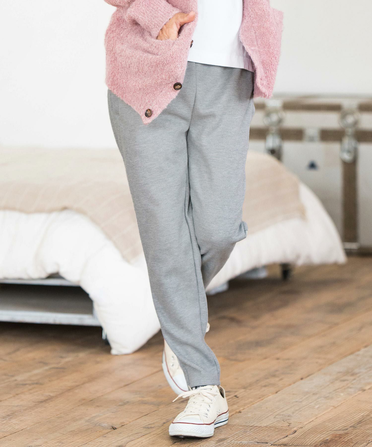 30%OFF【CAMBIO(カンビオ)】 Stretch Heavy Waffle Pants ワッフル