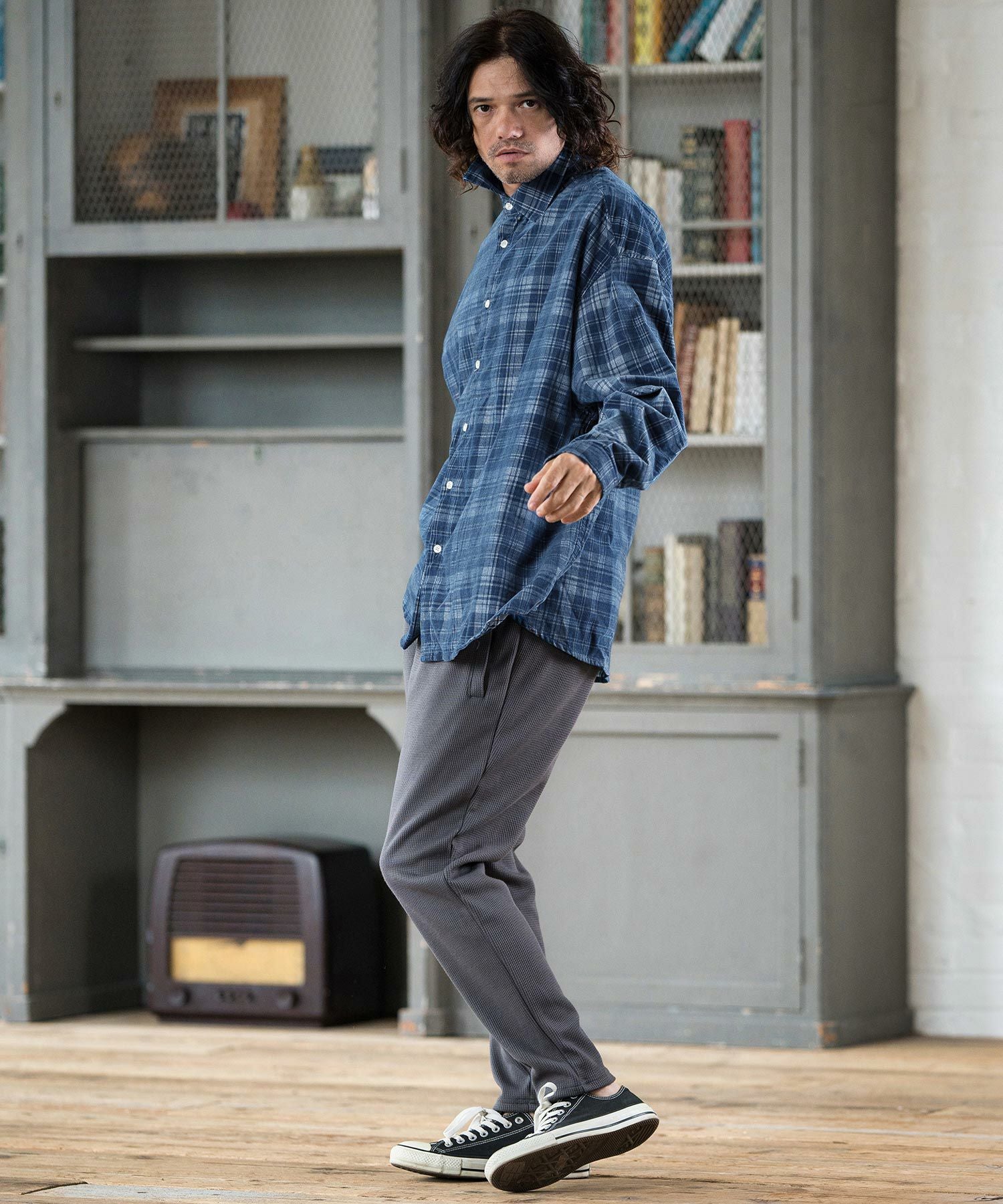 コニャ様確認用 50%OFF【CAMBIO(カンビオ)】Vintage Like Indigo Check Shirts