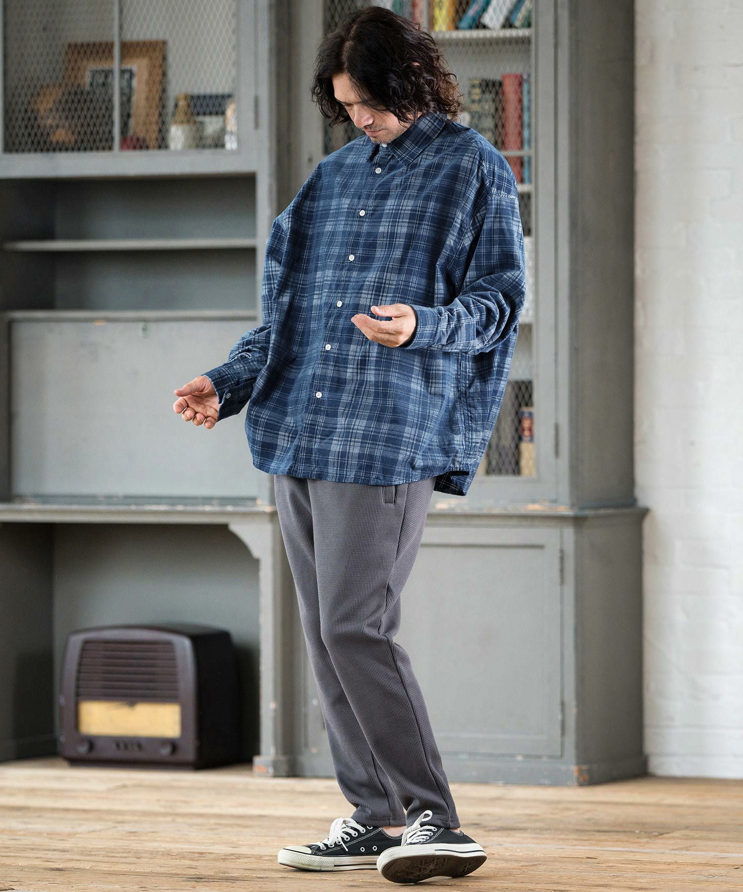 50%OFF【CAMBIO(カンビオ)】Vintage Like Indigo Check Shirts