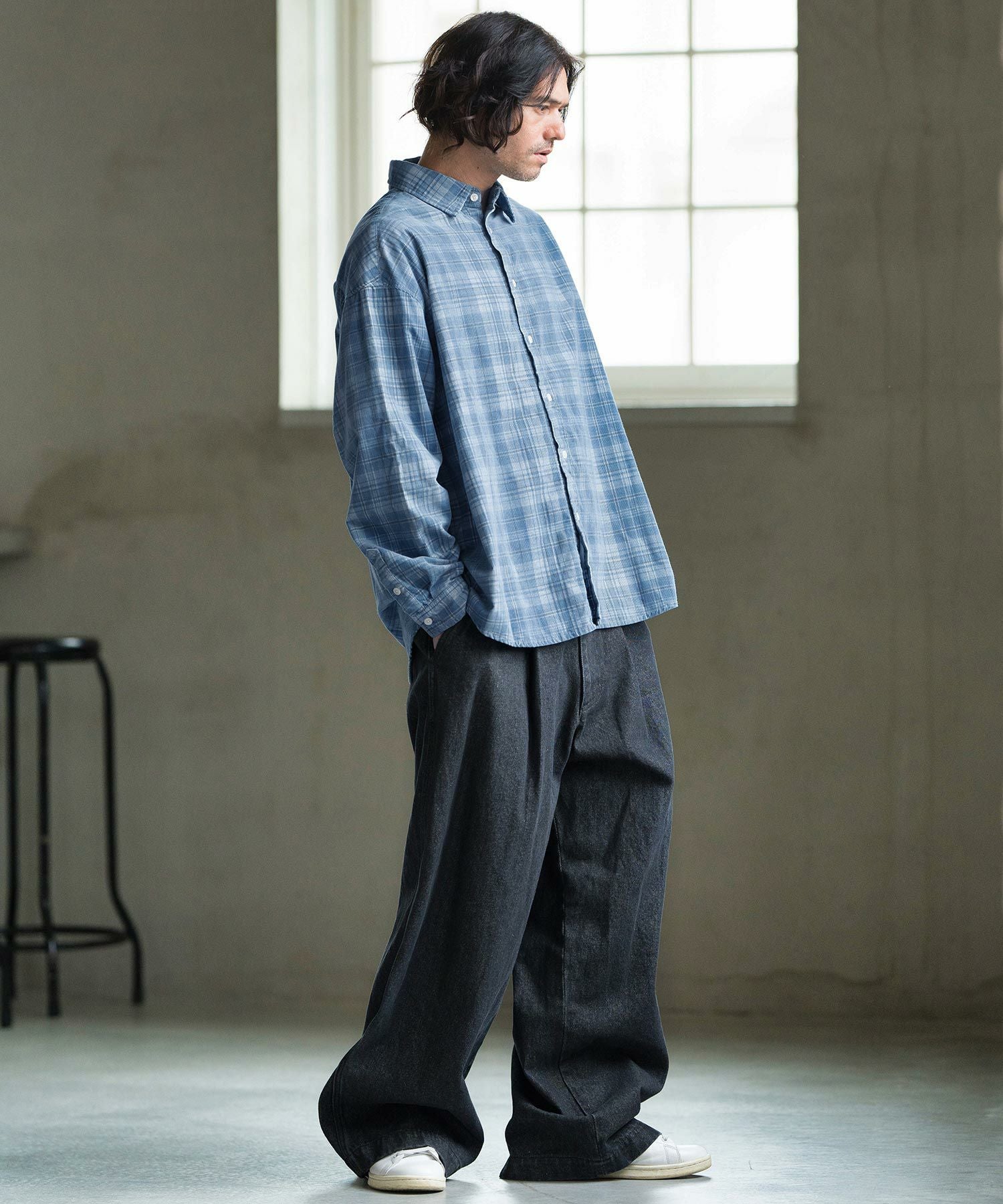50%OFF【CAMBIO(カンビオ)】Vintage Like Indigo Check Shirts