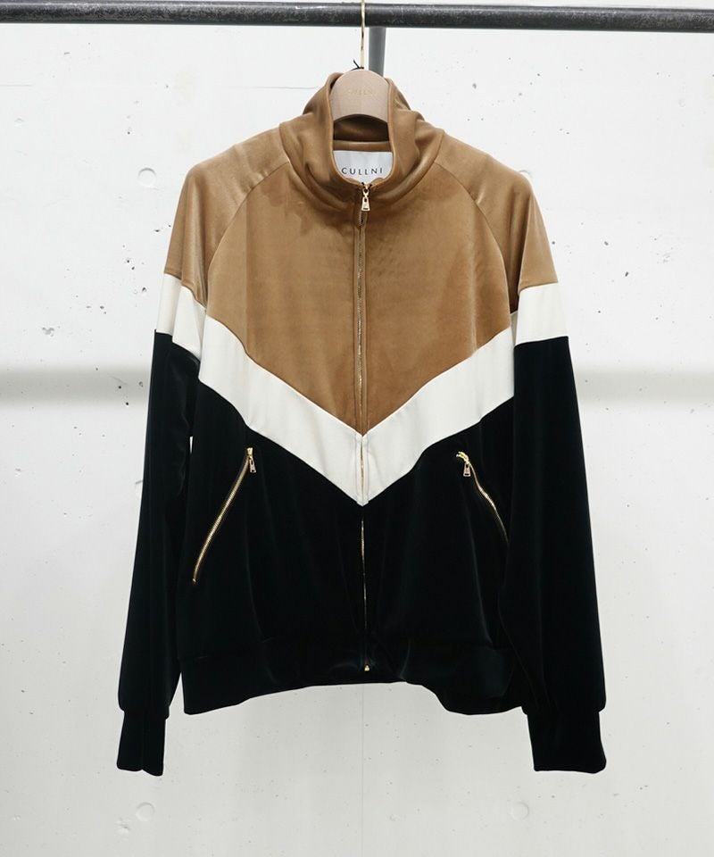 50%OFF【CULLNI(クルニ)】Stretch Velou Bi Color Zip Up Blouson