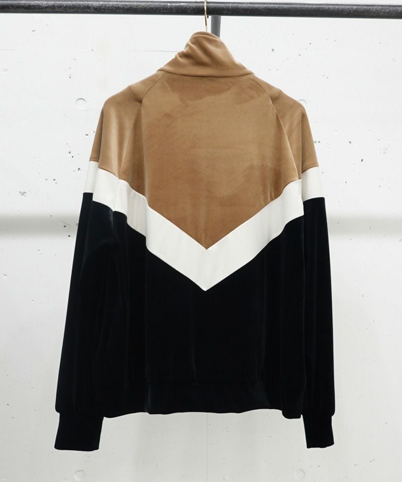 CULLNI ストレッチベロアプルオーバー　サイズ1 50%OFF【CULLNI(クルニ)】Stretch Velou Bi Color Zip Up Blouson