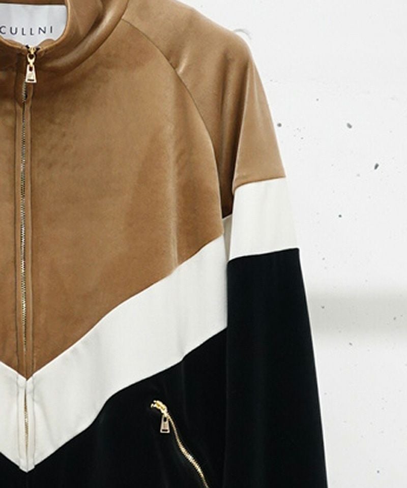 50%OFF【CULLNI(クルニ)】Stretch Velou Bi Color Zip Up Blouson