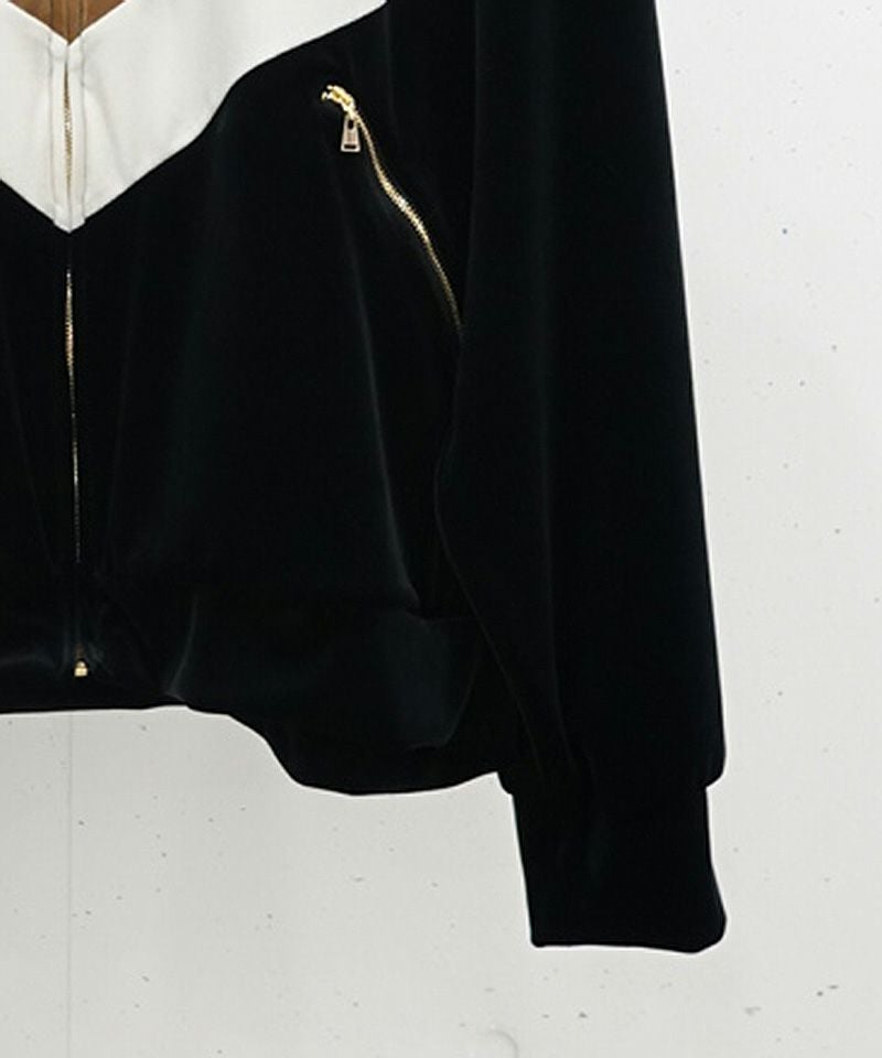 50%OFF【CULLNI(クルニ)】Stretch Velou Bi Color Zip Up Blouson