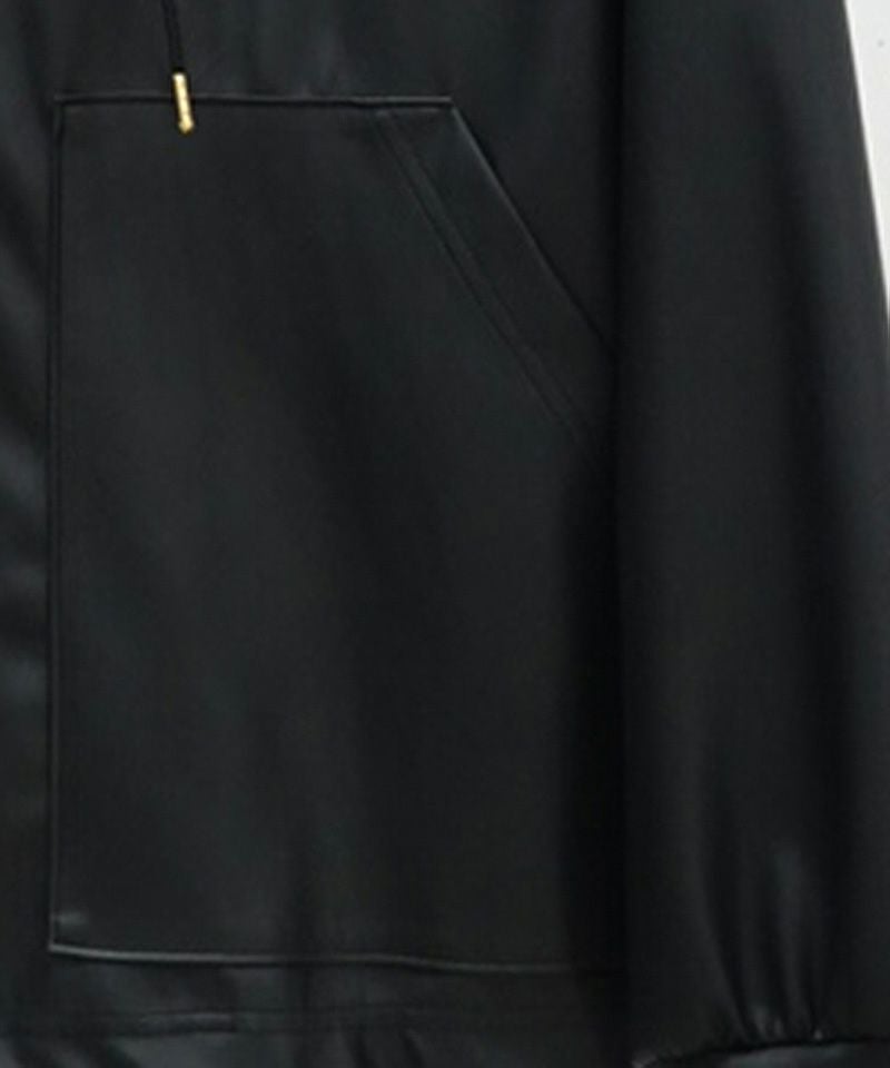 50%OFF【CULLNI(クルニ)】Faux Leather Dot Button Hoodie Blouson