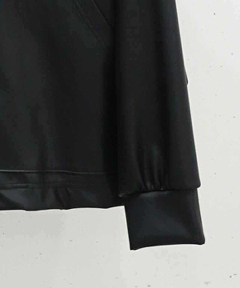 50%OFF【CULLNI(クルニ)】Faux Leather Dot Button Hoodie Blouson