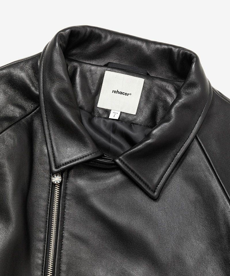 rehacer 黒 ベロアジャケット L 50%OFF【rehacer(レアセル)】Joint Sheep Riders JKT ライダースレザー