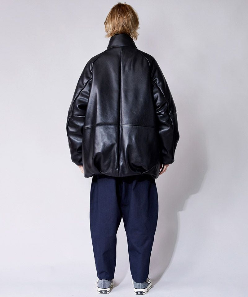 rehacer 黒 ベロアジャケット L rehacer(レアセル)】Twist Line Shell Jacket 中綿フードブルゾン