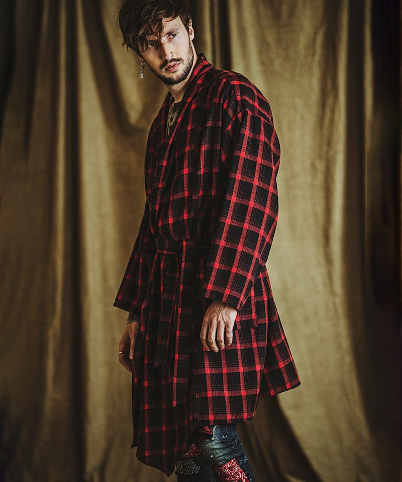 【未使用品】anana シャギーBIGブロックチェックガウン CAMBIO（カンビオ）の「BLOCK CHECK GOWN SHIRT ブロックチェック