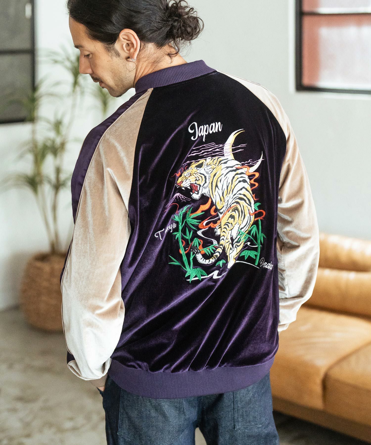CAMBIO カンビオ　スーベニアジャケット　ブルゾン　虎　刺繍 CAMBIO（カンビオ） スカジャン mj9409- Tiger Embroidery Souvenir