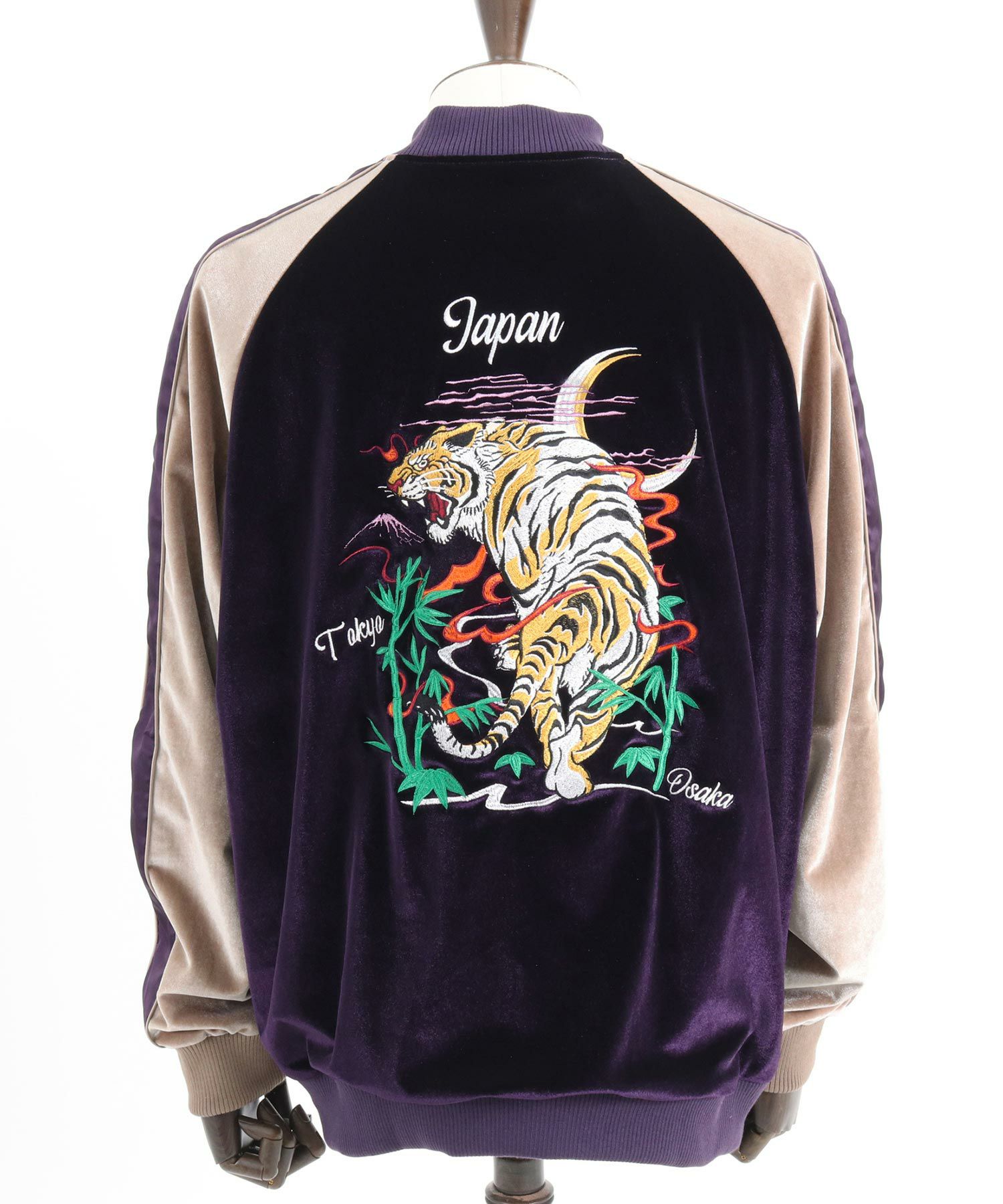CAMBIO カンビオ　スーベニアジャケット　ブルゾン　虎　刺繍 50%OFF【CAMBIO(カンビオ)】Tiger Embroidered Velour Souvenir Jacket