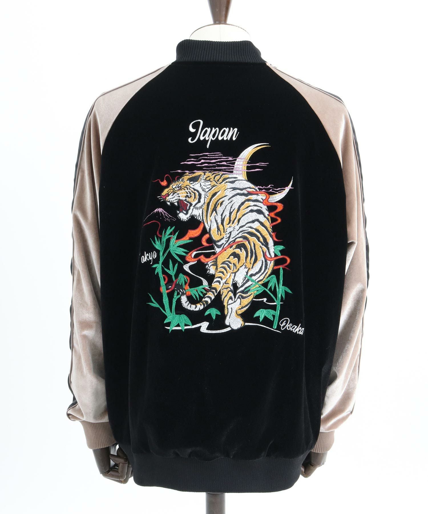 50%OFF【CAMBIO(カンビオ)】Tiger Embroidered Velour Souvenir Jacket