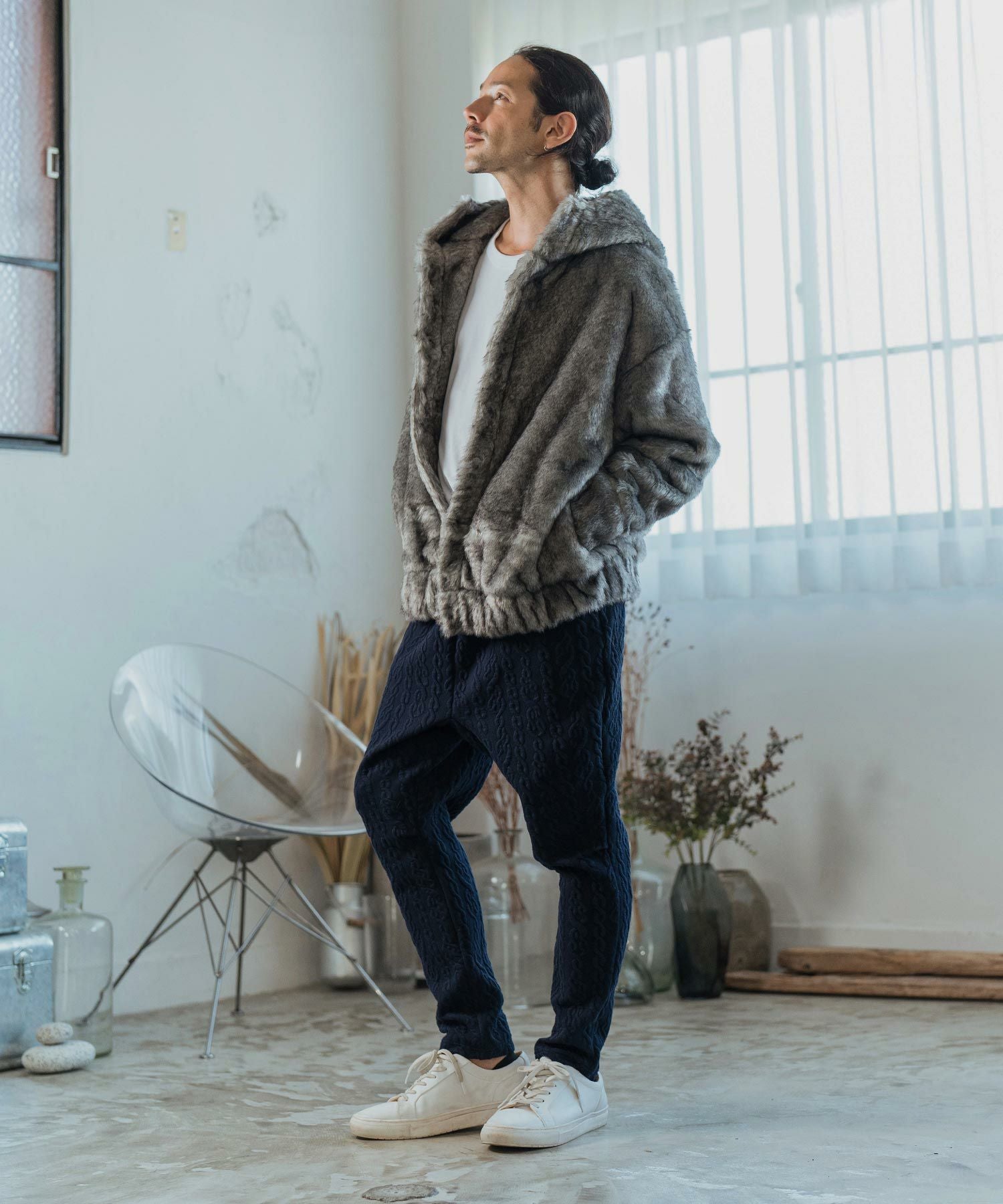 30%OFF【CAMBIO(カンビオ)】Oversized Hooded Fur Jacket ファー