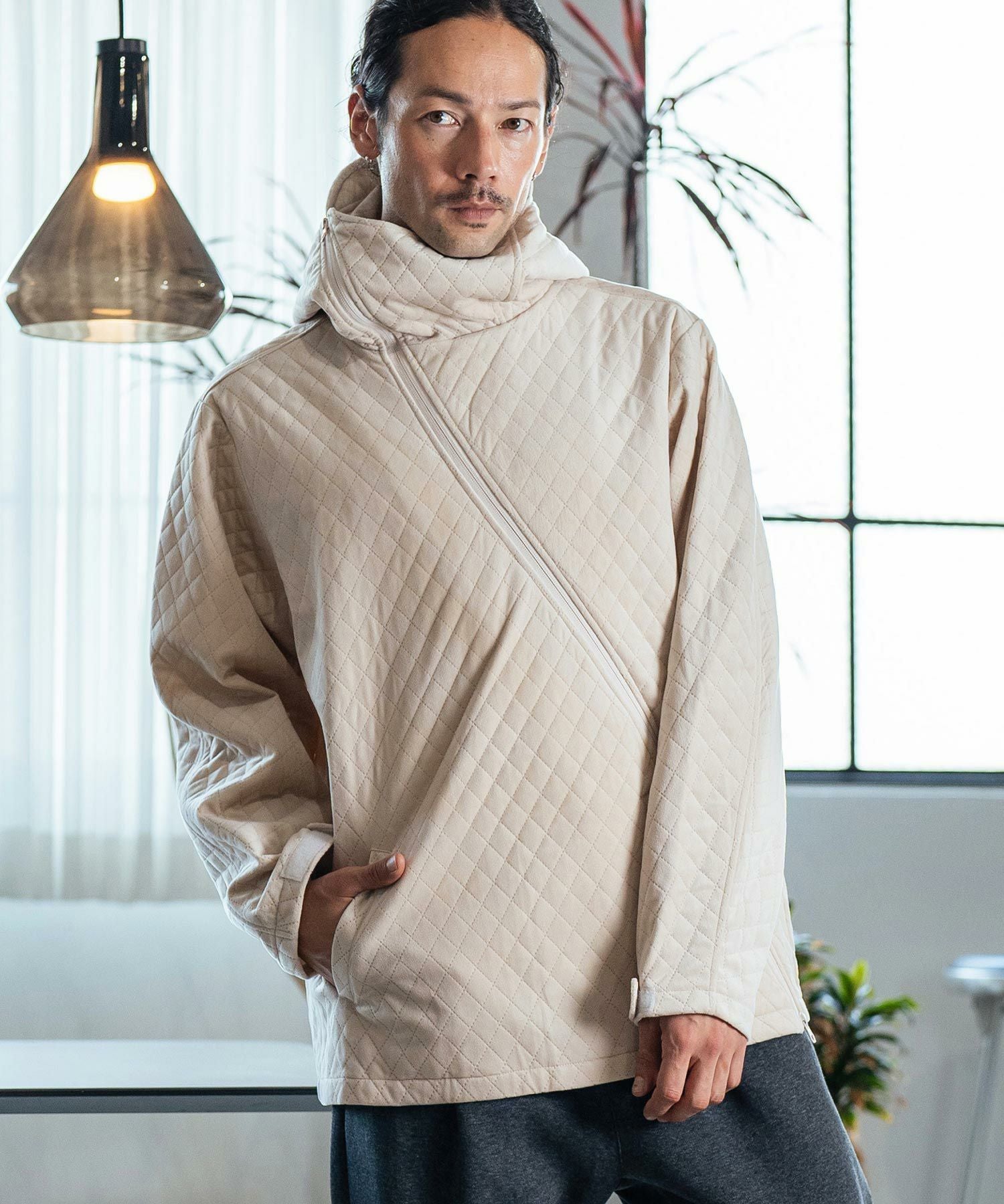 50%OFF【CAMBIO(カンビオ)】Velvet Quilted Zip Up Parka ジップアップ
