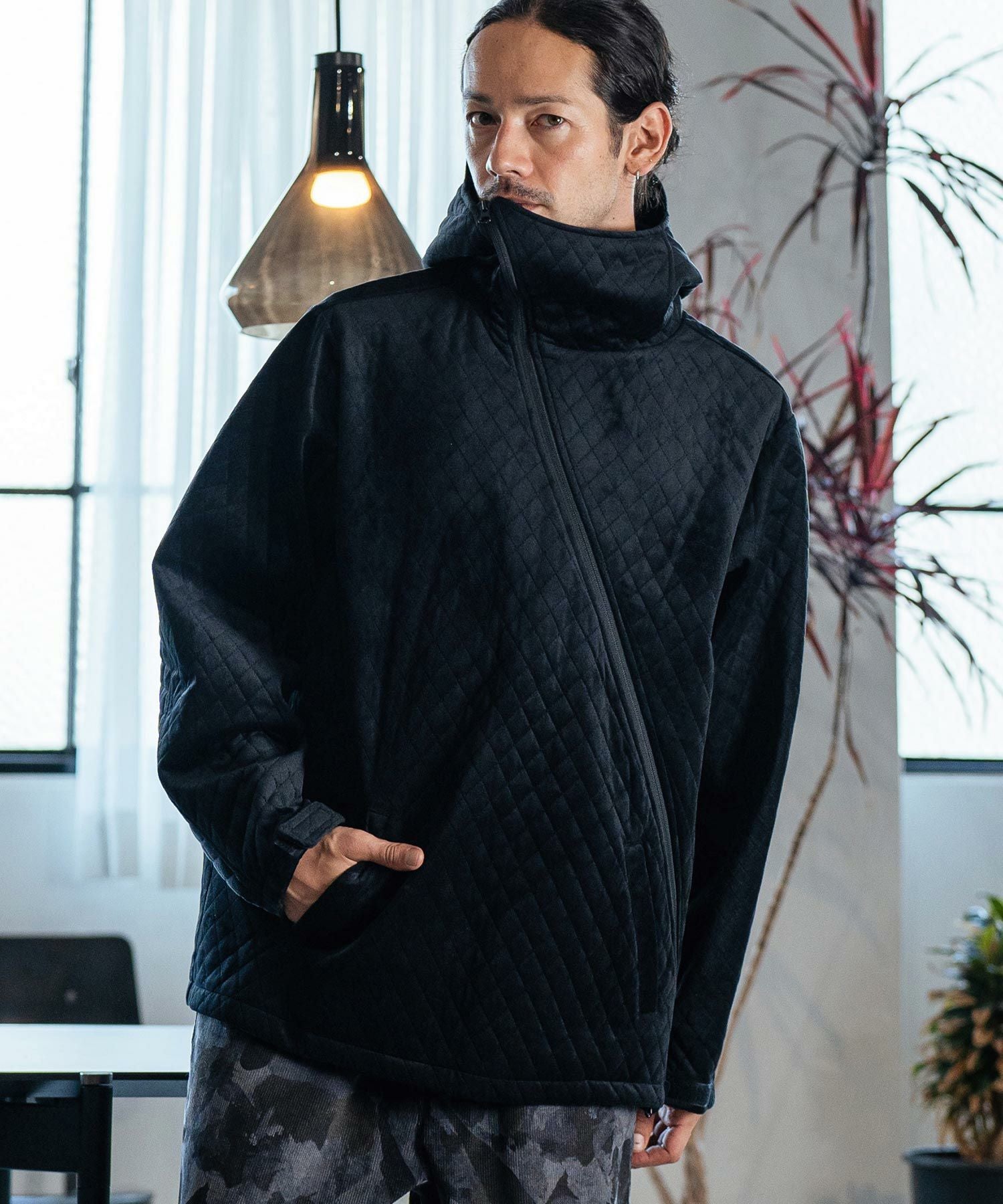 50%OFF【CAMBIO(カンビオ)】Velvet Quilted Zip Up Parka ジップアップ