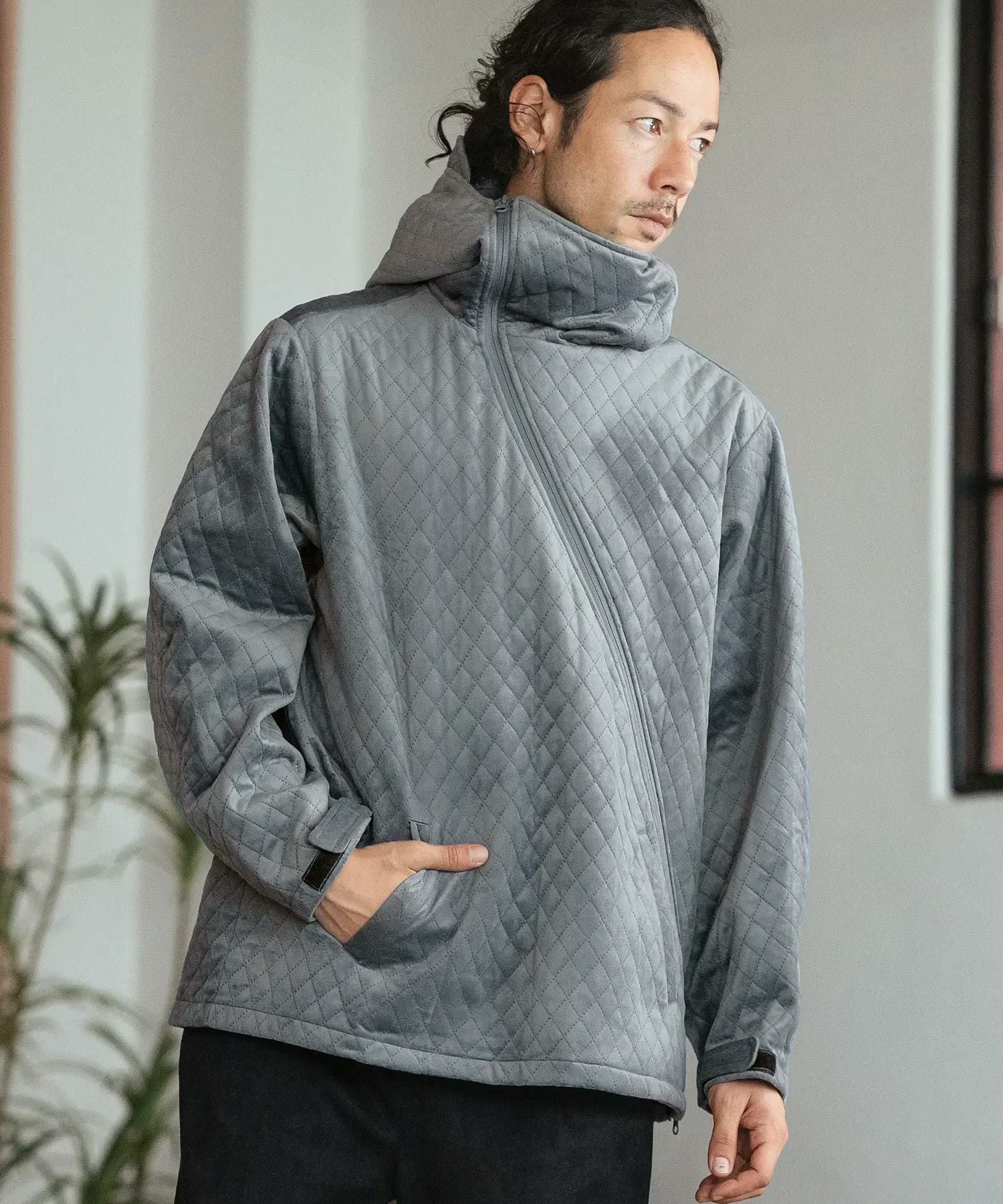 【CAMBIO】ジップパーカー　グレーS サイズ 50%OFF【CAMBIO(カンビオ)】Velvet Quilted Zip Up Parka ジップアップ