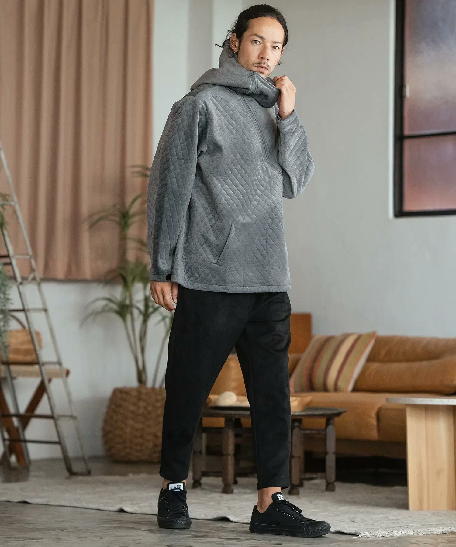 50%OFF【CAMBIO(カンビオ)】Velvet Quilted Zip Up Parka ジップアップ