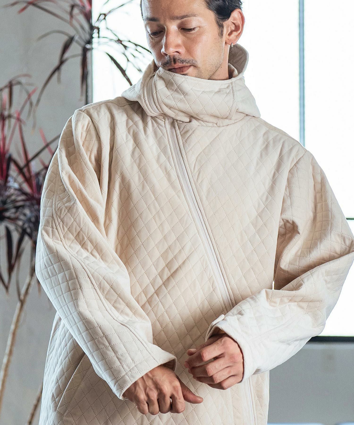 50%OFF【CAMBIO(カンビオ)】Velvet Quilted Zip Up Parka ジップアップ