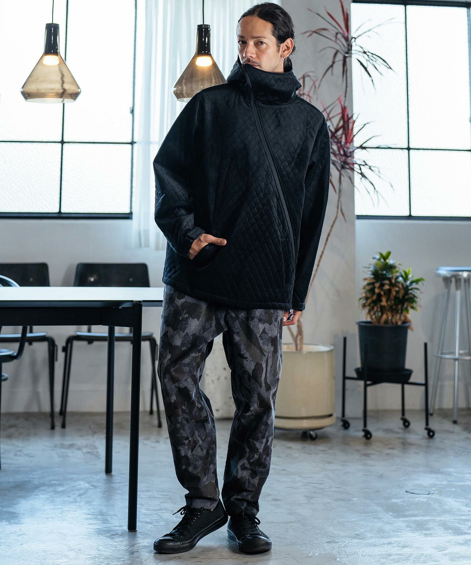 50%OFF【CAMBIO(カンビオ)】Velvet Quilted Zip Up Parka ジップアップ