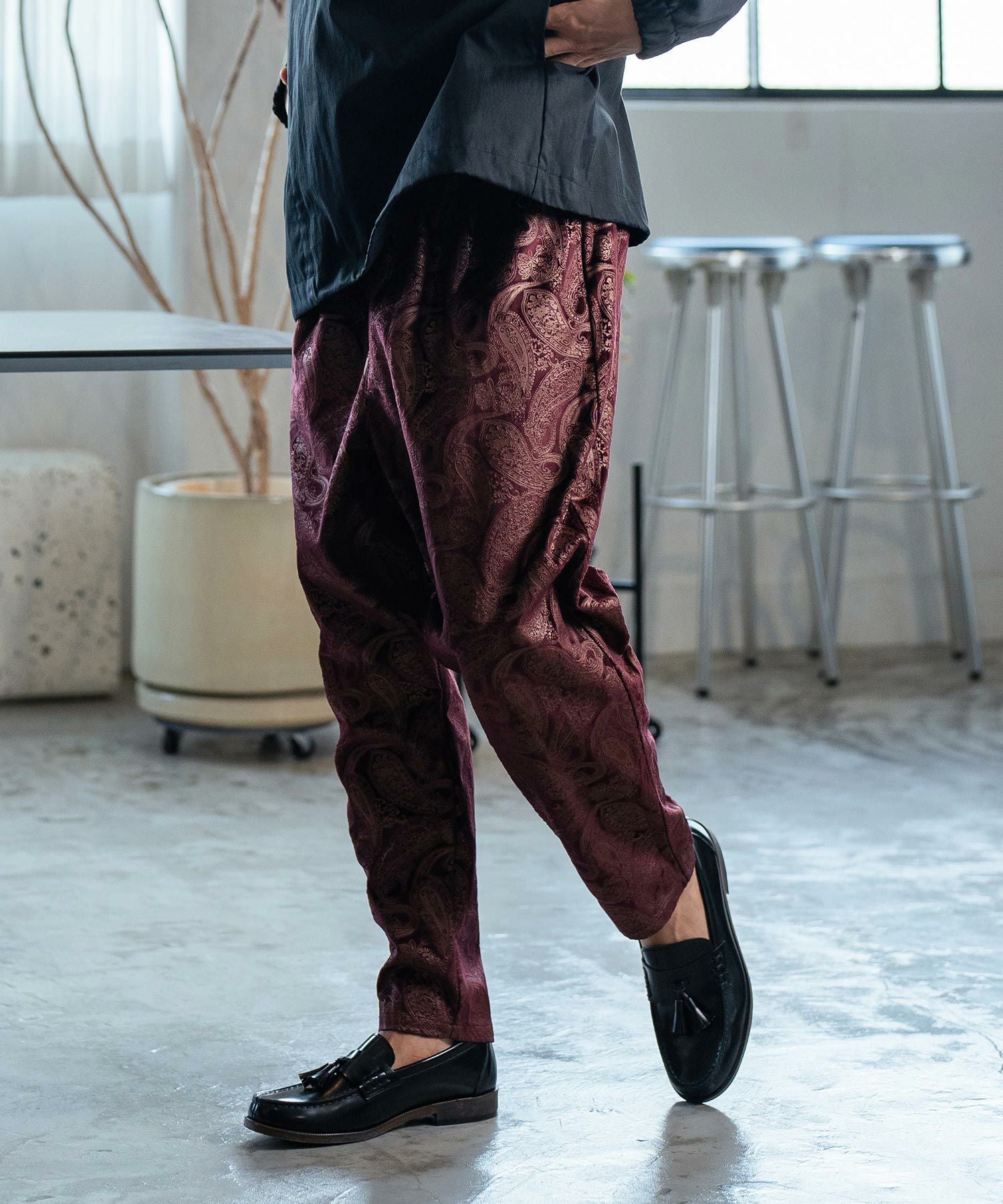 30%OFF【CAMBIO(カンビオ)】Paisley Two Tuck Pants ジョガーパンツ