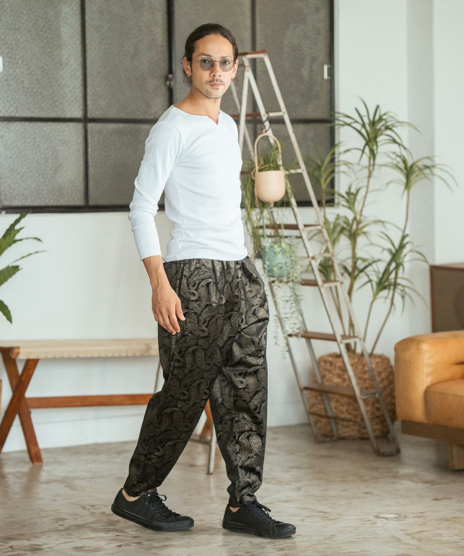 30%OFF【CAMBIO(カンビオ)】Paisley Two Tuck Pants ジョガーパンツ