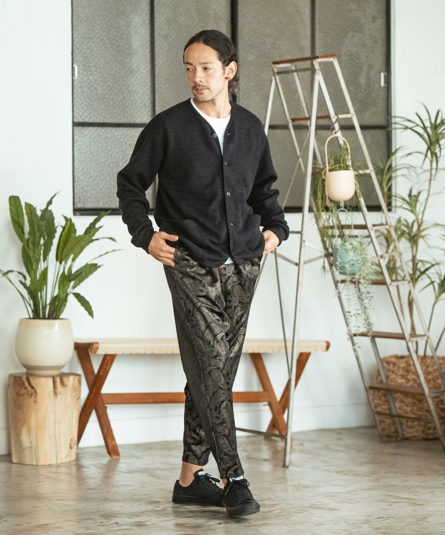 50%OFF【CAMBIO(カンビオ)】Paisley Two Tuck Pants ジョガーパンツ