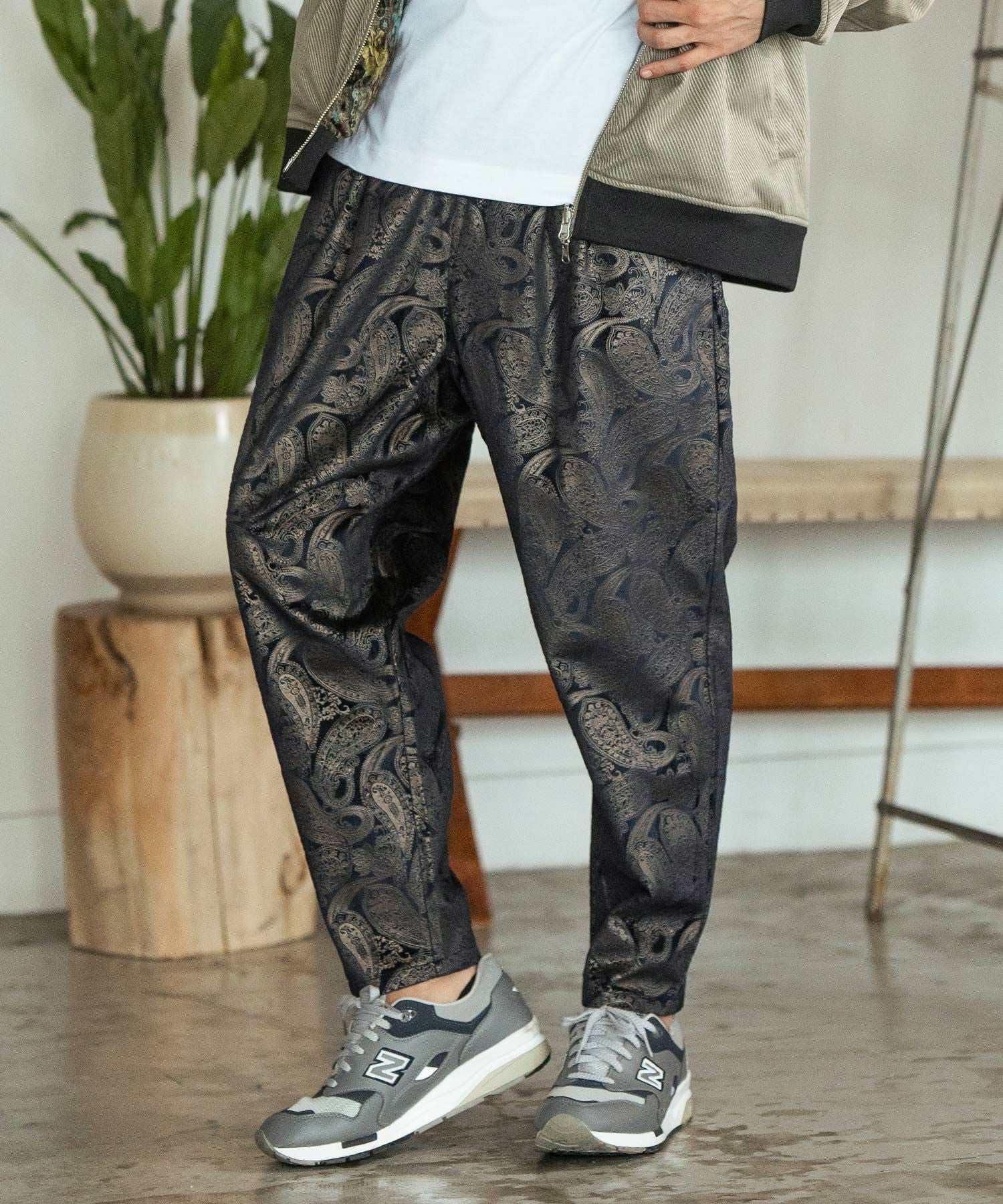 30%OFF【CAMBIO(カンビオ)】Paisley Two Tuck Pants ジョガーパンツ