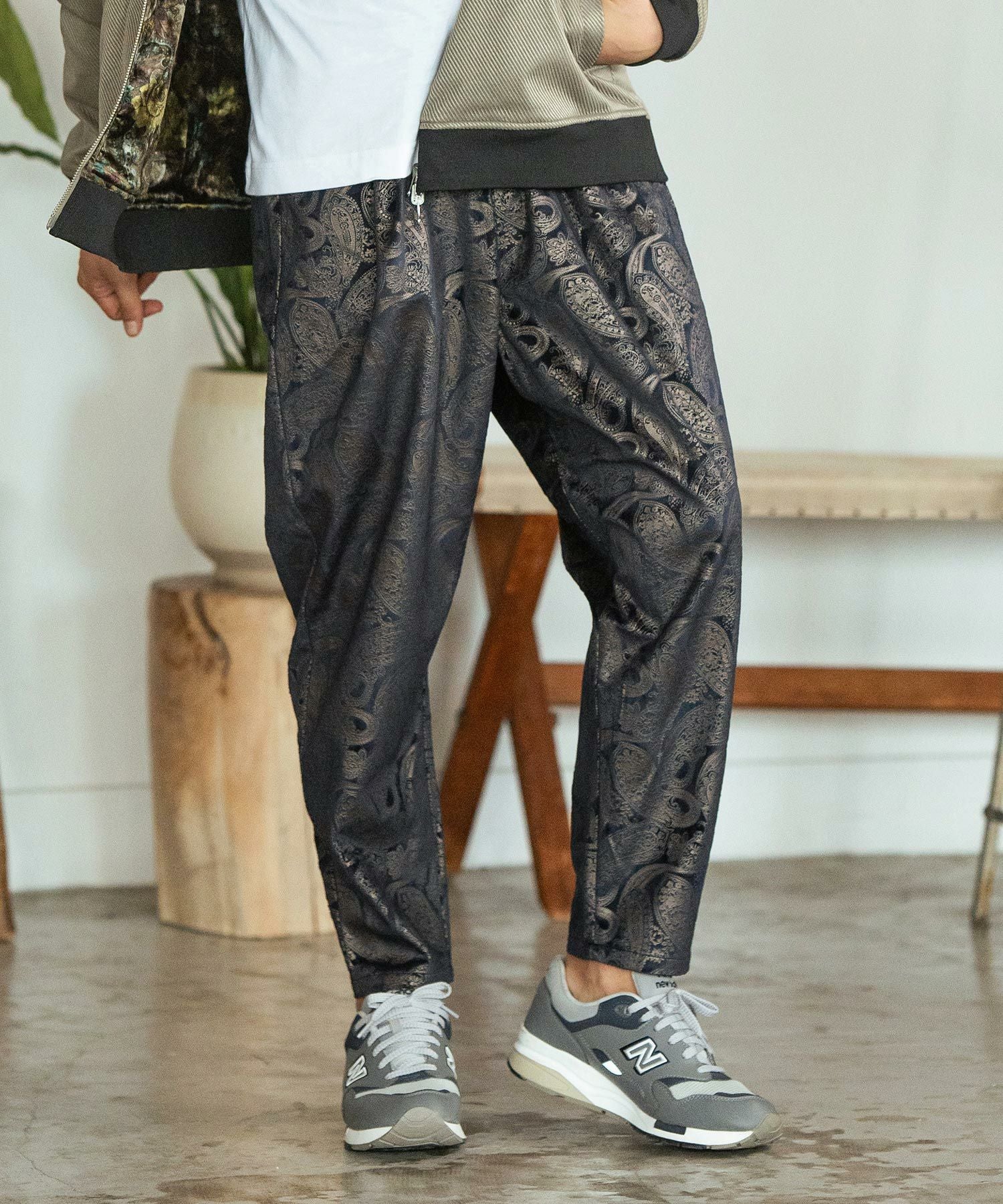 30%OFF【CAMBIO(カンビオ)】Paisley Two Tuck Pants ジョガーパンツ